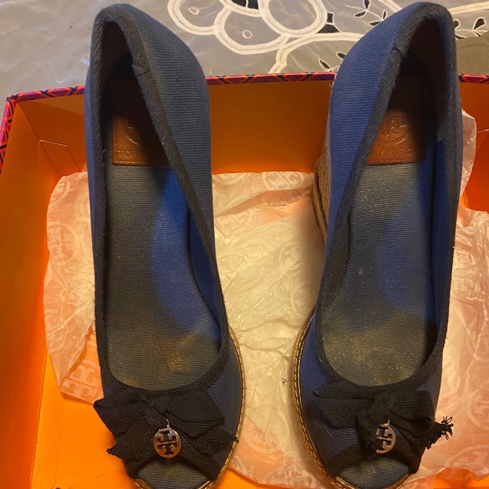 Tory Burch Jackie wedge pump.
